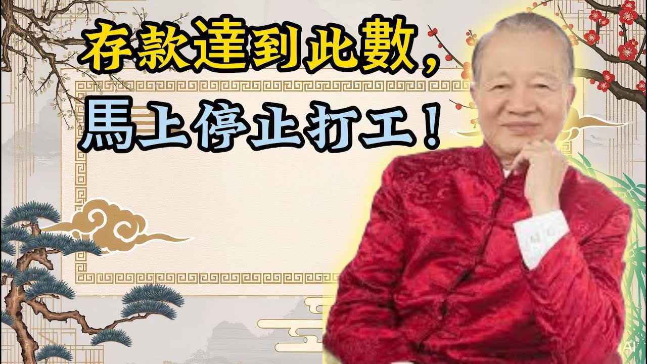曾仕强：打工人必看！存款一旦達到這個數，真的要停！#命理#風水#財運