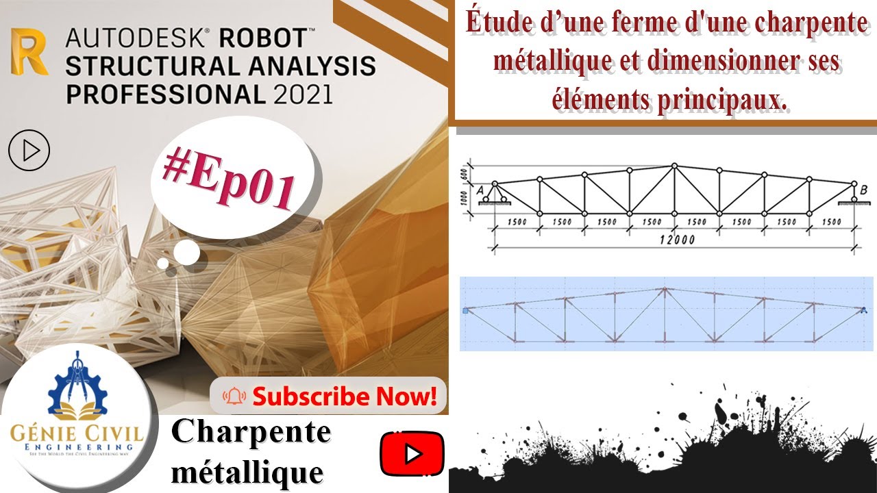 Ep01-Étude d’une ferme de la  charpente métallique et dimensionner ses éléments principaux