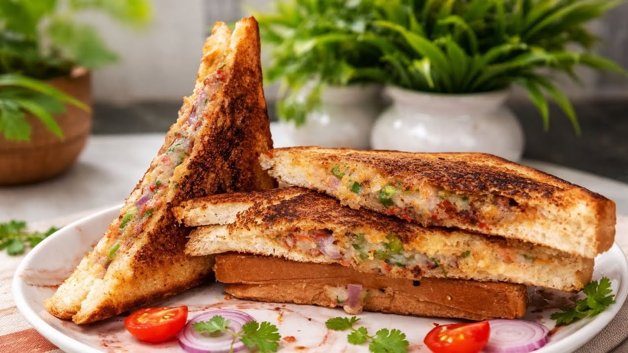 चटपटा मसाला वाला ब्रेड सैंडवीच रेसिपी l sandwitch recipe #viral #schooltiffinbox #sandwich #yt