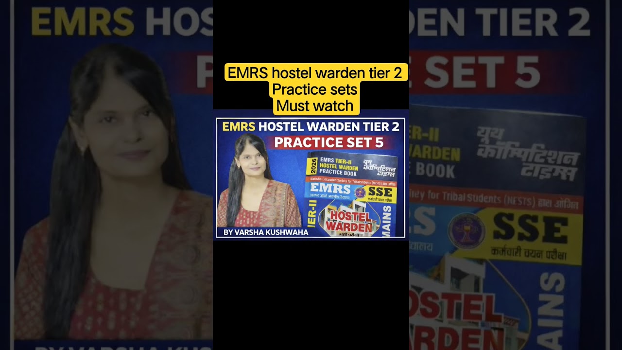 EMRS hostel warden tier 2 practice sets | must watch #emrshostelwarden #emrstier2 #emrs #exam #viral