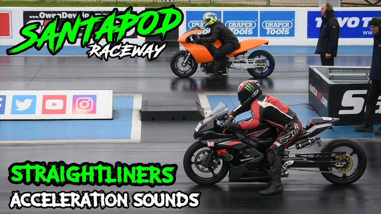 STRAIGHTLINERS 2020, MOTORBIKE ACCELERATION SOUNDS (Santa Pod Raceway)