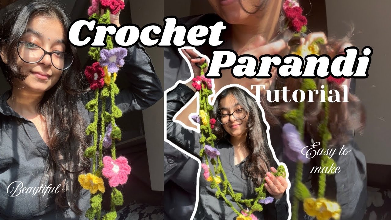 Пошаговый видеоурок по вязанию крючком паранди 🌷🪻🌻
