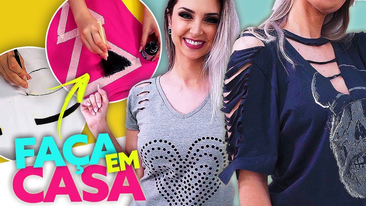 DIY CUSTOMIZANDO ROUPAS VELHAS SEM GASTAR