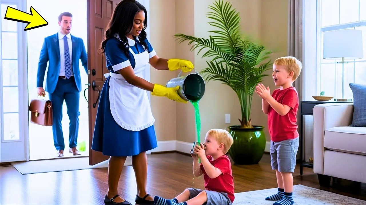BILLIONAIRE ARRIVED UNANNOUNCED AND SAW HIS MAID WITH HIS TWINS — WHAT HE HEARD LEFT HIM SPEEC