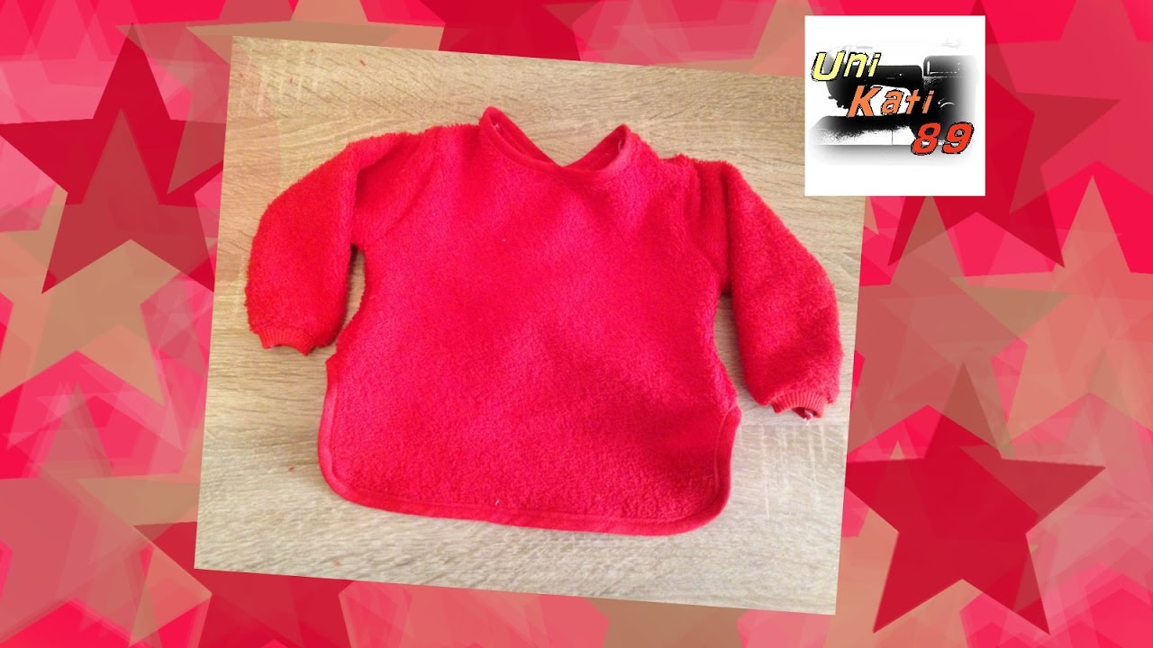 Baby Lätzchen mit Ärmeln nähen mit Schnittmuster zum Ausdrucken Anleitung #UniKati89