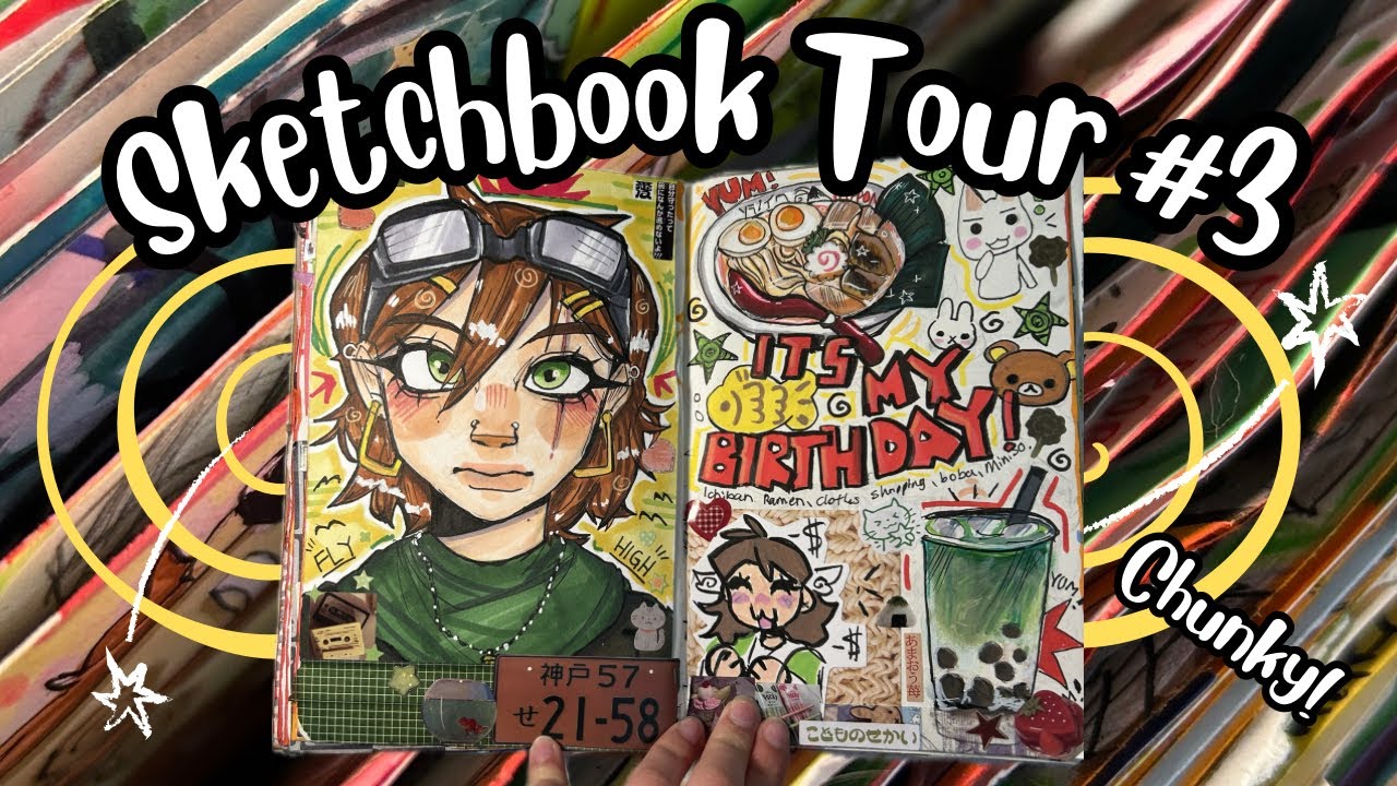 Экскурсия по скетчбуку! Фан-арт, оригинальные персонажи, скрапбукинг!