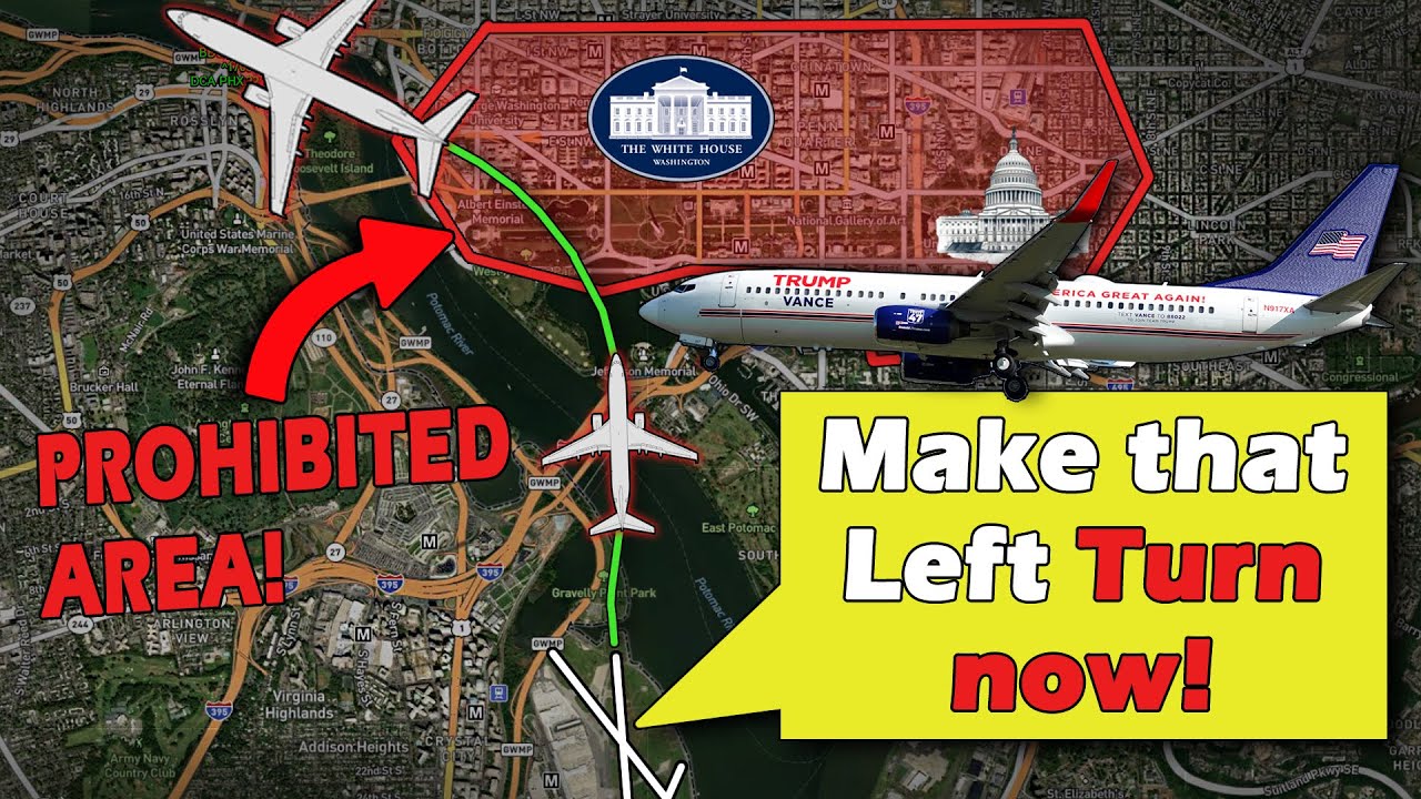 TRUMP | VANCE Plane Flying through WHITE HOUSE PROHIBITED AREA!