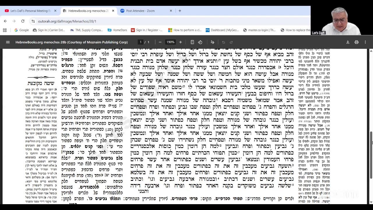 Let's Daf with Yosy Simon Menachos Daf 28 