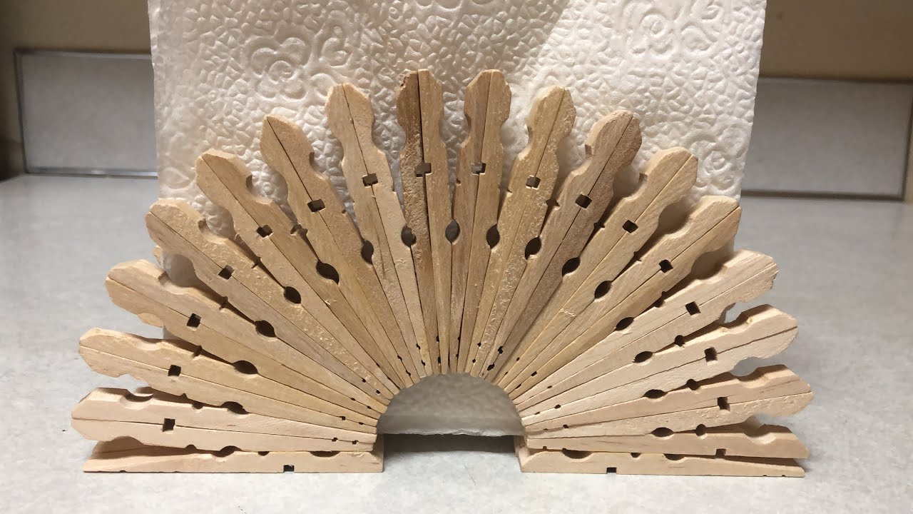 Porta servilletas/ hecho de pinzas para ropa