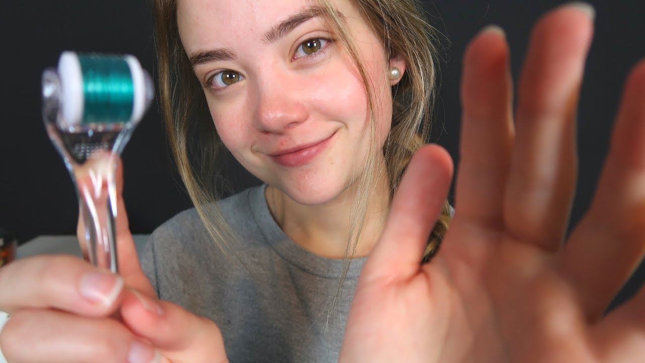 ASMR SPA MICRONEEDLING FACIAL ROLEPLAY! Face Rolling, Liquid Sounds, Tapping, Whispering