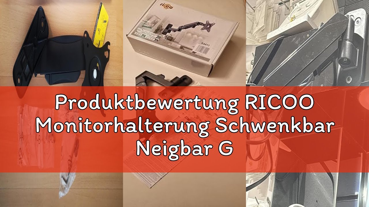 Produktbewertung RICOO Monitorhalterung Schwenkbar Neigbar Gasfeder für Bildschirm 13-32 Zoll Monito