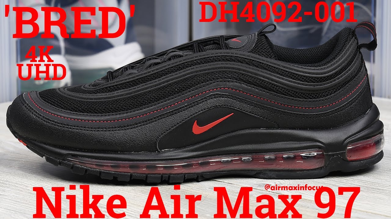 [4K] Nike Air Max 97 'Black University Red' aka 'BRED' A Detailed Look & Review! (2021) DH4092-001