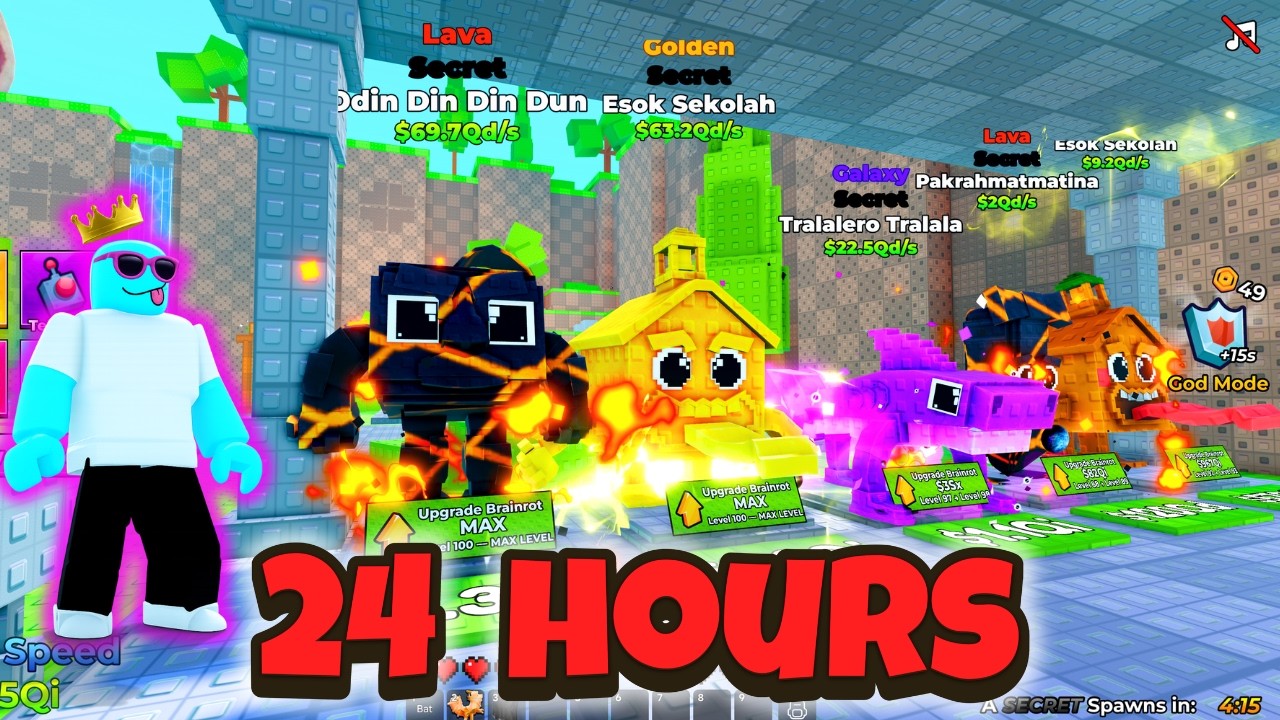 I spent 24 HOURS in Escape Maze for Brainrots!