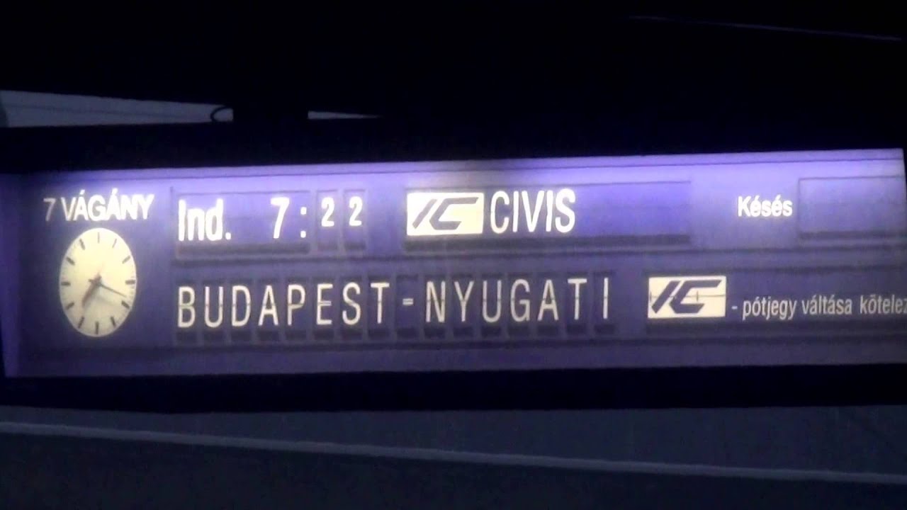 Szolnok: Cívis InterCity indul Budapest Nyugati pu-ra; Intercités Cívis à Budapest gare de l'Ouest