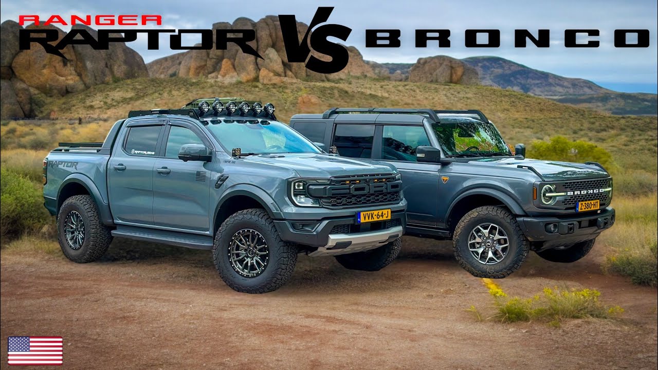 Ford Ranger Raptor 2024 VS Ford Bronco Badlands 2024 Twin Turbo V6 (review by Dutchcars)