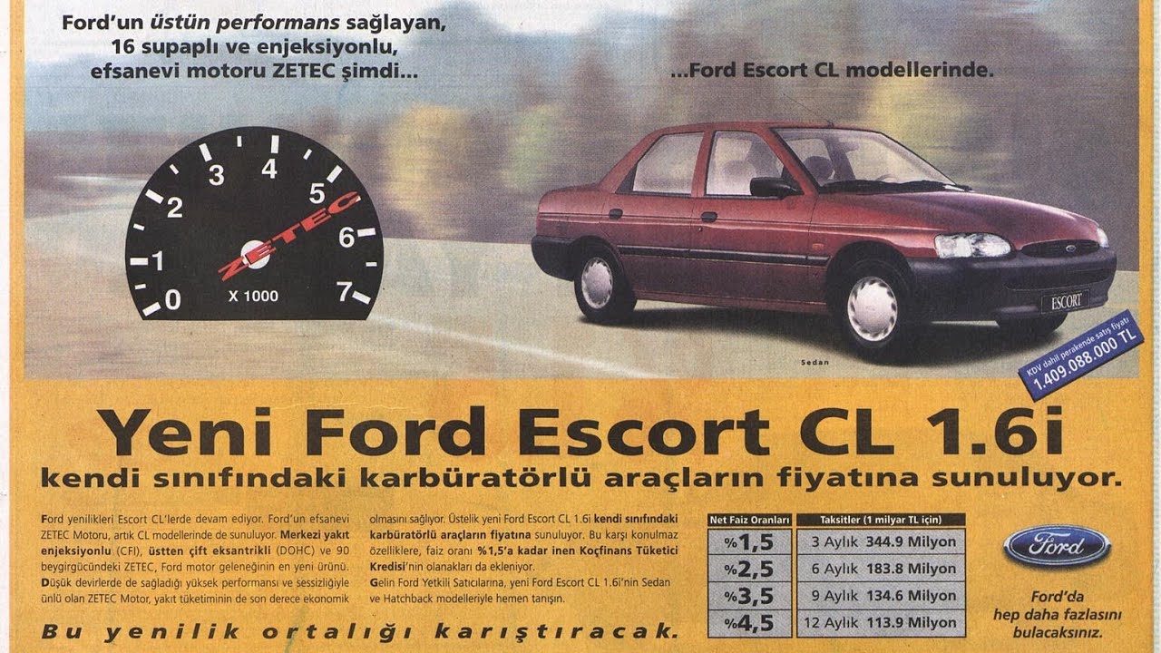 Ford Escort 1.6 CL Reklamı 1996