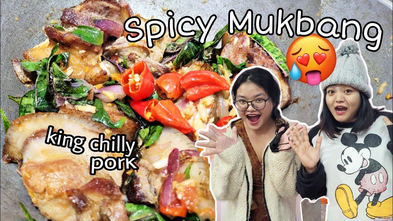 I cooked for a real Mukbanger 😱😱 Pork with King chilly - Raja Mircha pork curry 😋