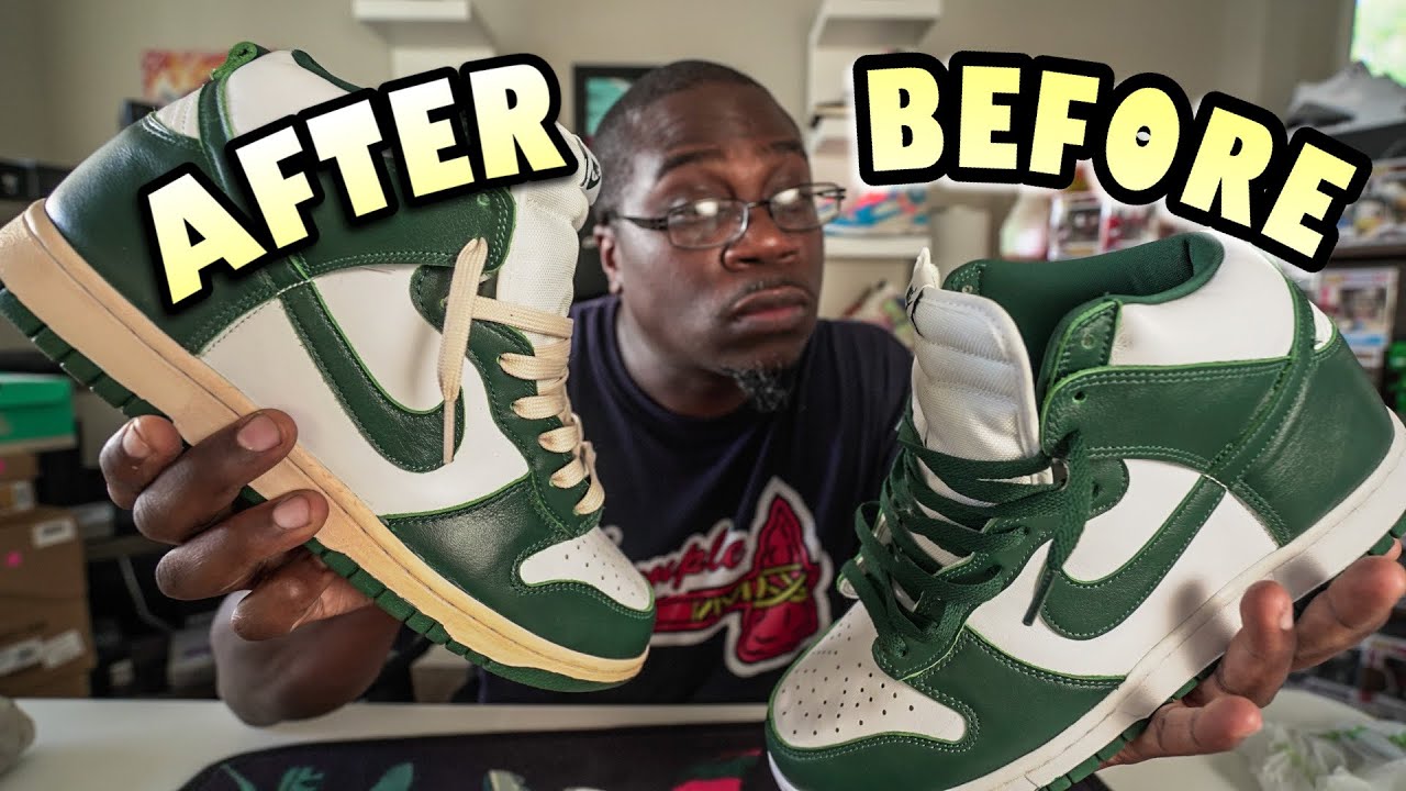 Я сделал на заказ... NIKE DUNK HIGH (SPARTAN) ИНДИВИДУАЛЬНАЯ СТАРЕНАЯ СРЕДНЯЯ ПОДОШВА