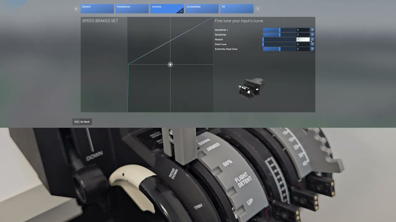 MSFS 2024 Boeing 737 Max Spd Brk Setup Honeycomb Bravo ProDeskSim Spring loaded speed brake lever