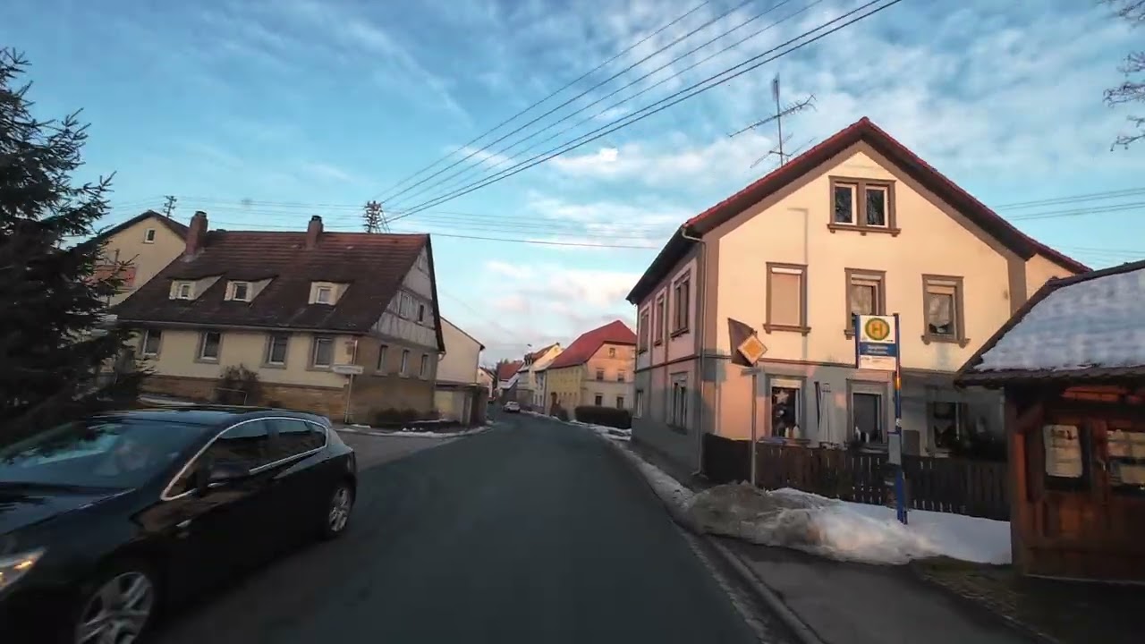 ASMR Bus Ride Through Snowy Villages in Germany | Quiet Winter Countryside Roads