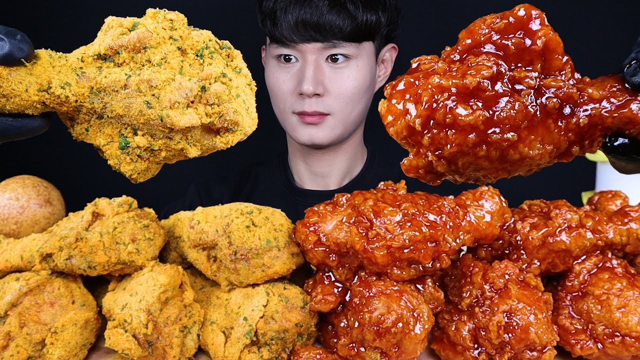 뿌링클 양념치킨 치즈볼 치킨 먹방ASMR MUKBANG FRIED CHICKEN & CHEESE BALL チキン チーズボール eating sounds