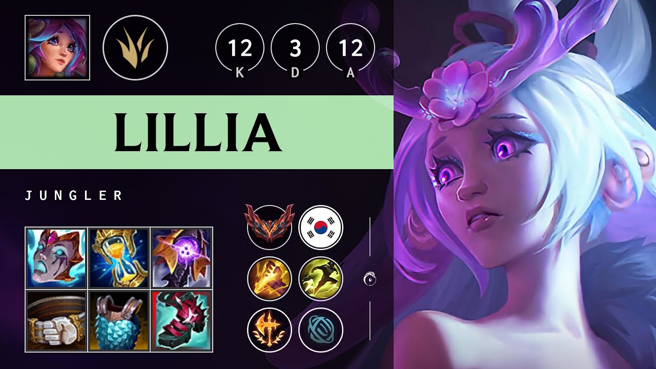 Lillia Jungle vs Pantheon - KR Grandmaster Patch 25.12