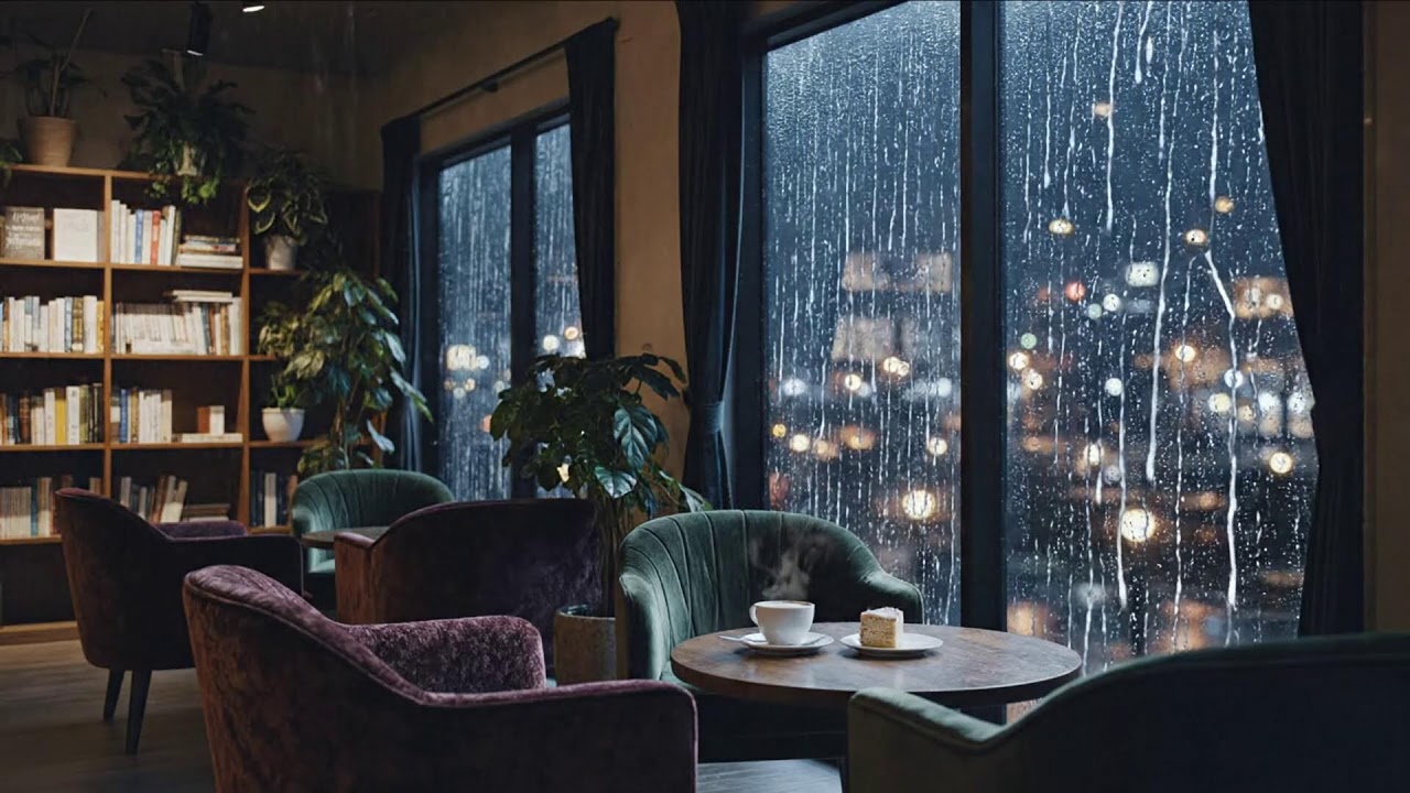❄️Cozy Rainy Cafe Piano ❄️🔥 Relaxing Winter soft Jazz for Deep Focus, relaxing or Studying