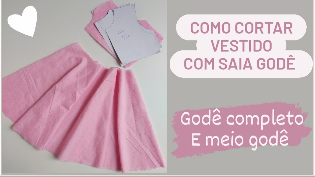 COMO CORTAR VESTIDO INFANTIL COM SAIA GODÊ #vestidoinfantil #costura