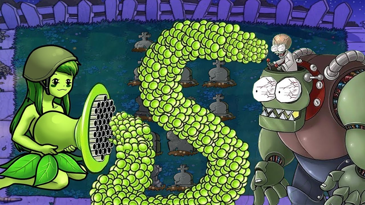 Plants Vs Zombies 9999 Galting Girl pea Vs Dr.Zomboss