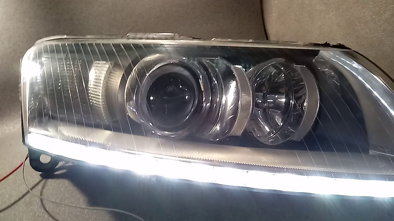 Audi A6 C6 montaz listwy LED + kierunkowskaz LED