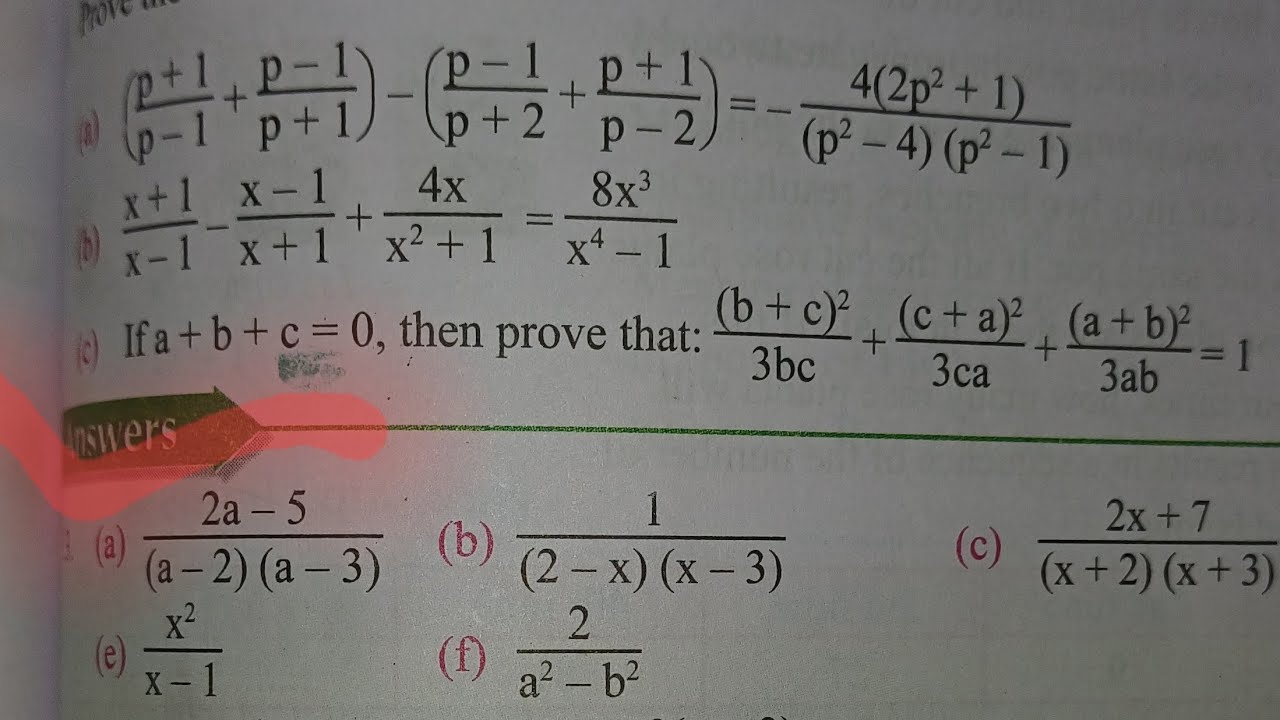 Algebraic Fraction class 10 