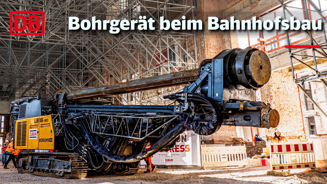 Bohrger&auml;t im historischen Bonatzbau: Sanierung des Stuttgarter Bahnhofs