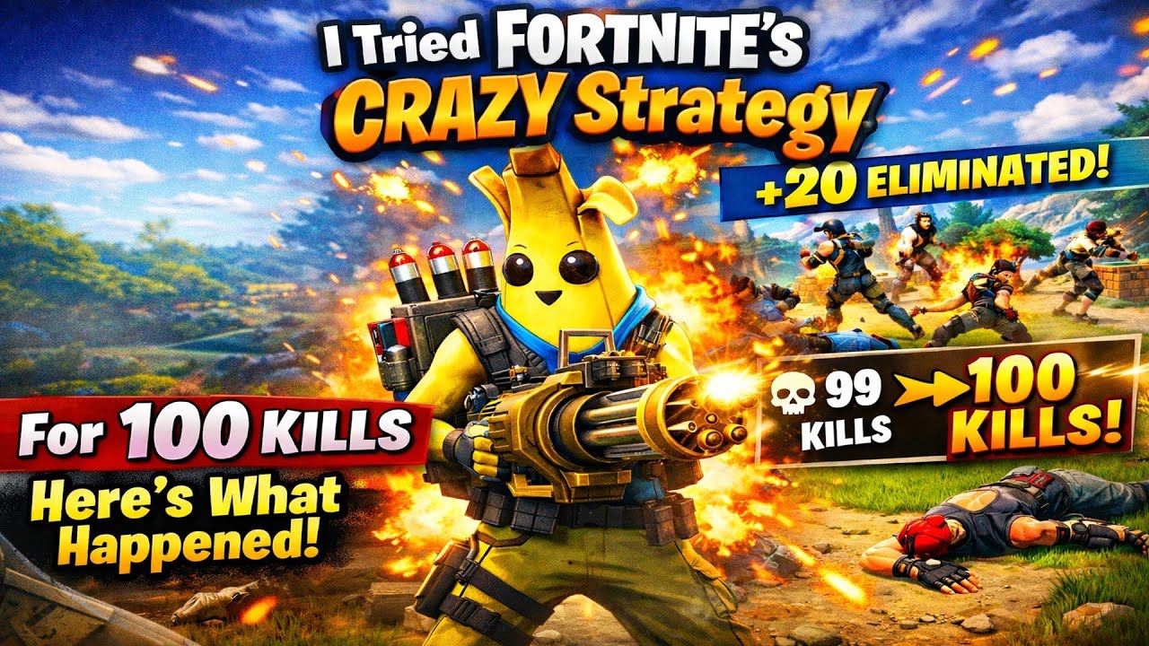 I Tried Fortnite's CRAZY Strategy For 100 Kills Here's What Happened
