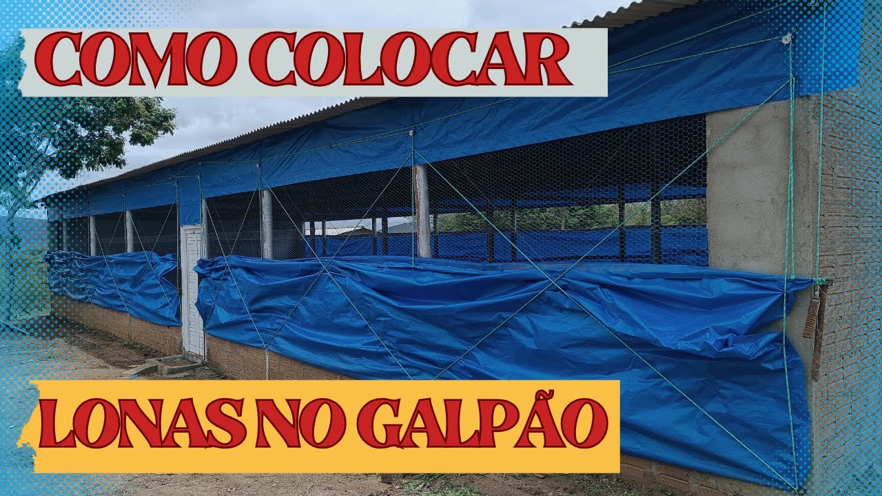 Como colocar lonas no galpão ! instalação de sistema de elevação e abaixamento de cortina no aviário