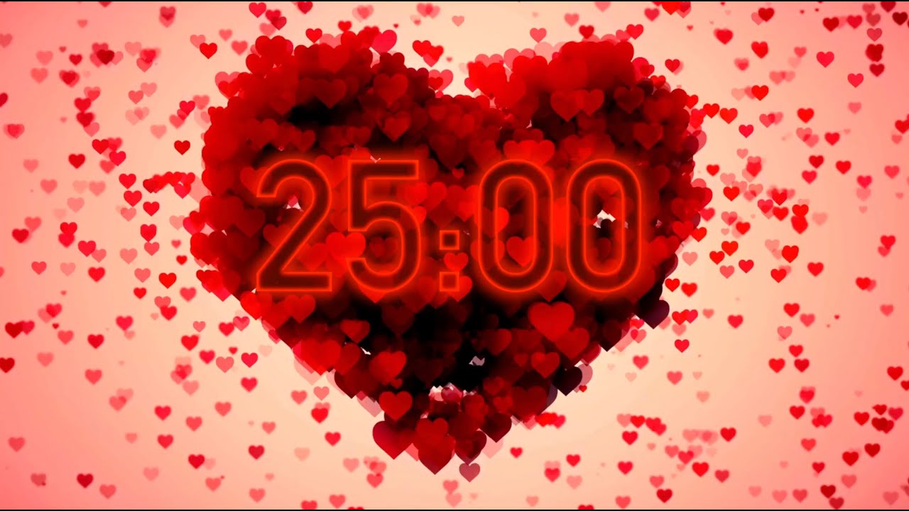 25 Minute ❤️ Valentine's Day Timer 🎵  with Relaxing Music (4K)