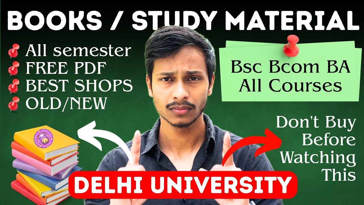 Books and Study Material for DU UG Bcom/BA/ Bsc & All Courses | Delhi University Study Material Free