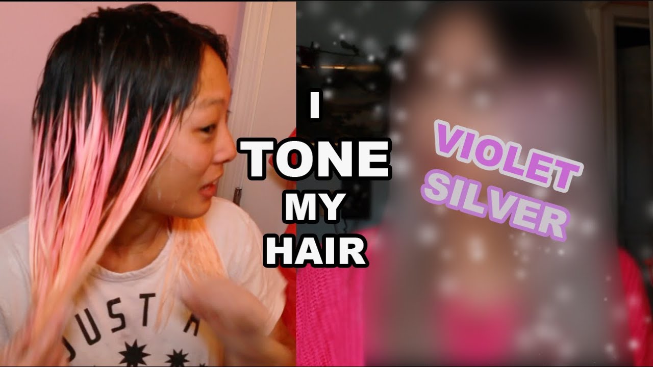 I tone my hair VIOLET SILVER!!! | Wella T14 on pink hair
