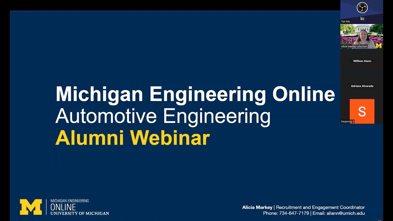 Automotive Engineering MEng - Alumni Webinar