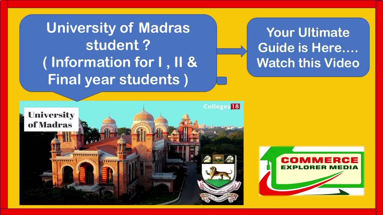 Information for university of Madras students