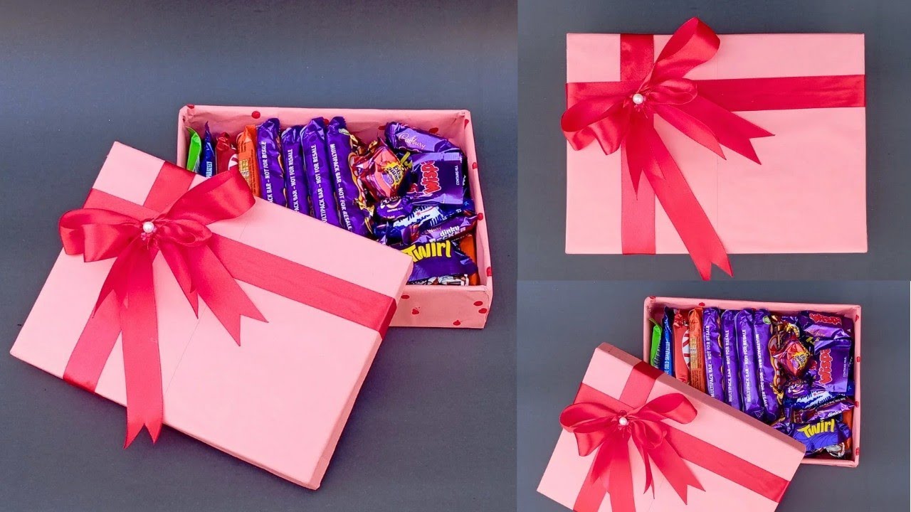 CHOCOLATE GIFT BOX WRAPPING | Chocolate Box Making | DIY Crafts |