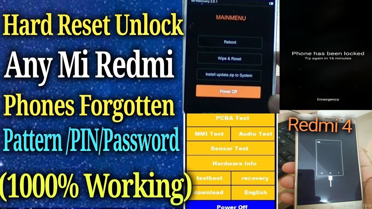 How To Unlock Mi Redmi 4 Forgotten Pattern /PIN/Password On Xiaomi Redmi All Models (1000% Working)