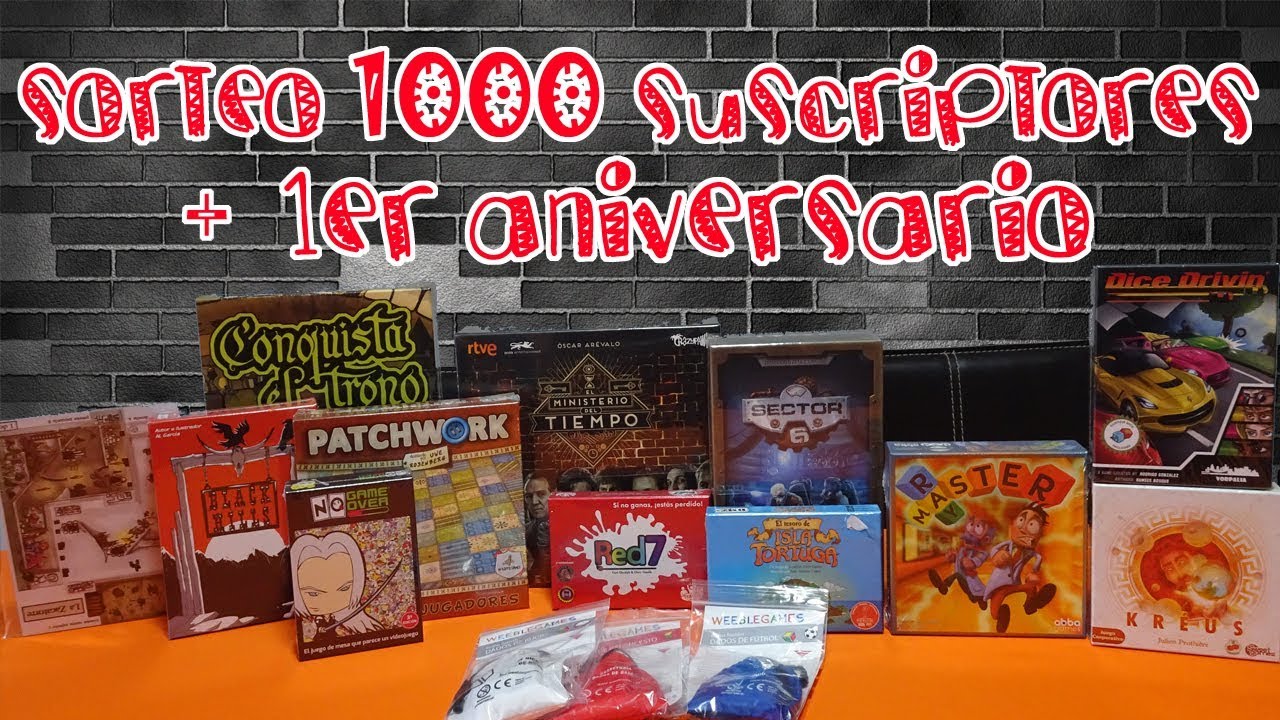 Sorteo1000 suscriptores y 1er Aniversario
