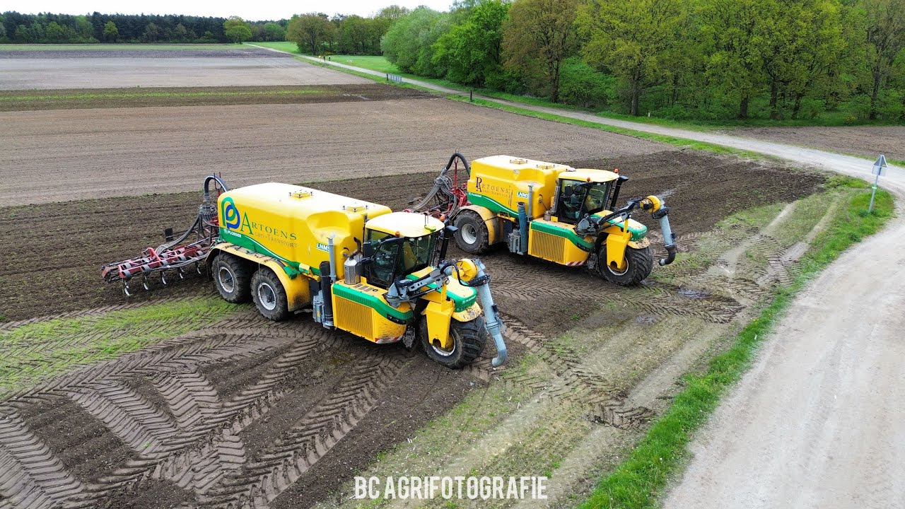 Bouwland bemesten - 2024 | 2x ploeger & 9 mest aanvoercombinaties | Loonbedrijf Partoens