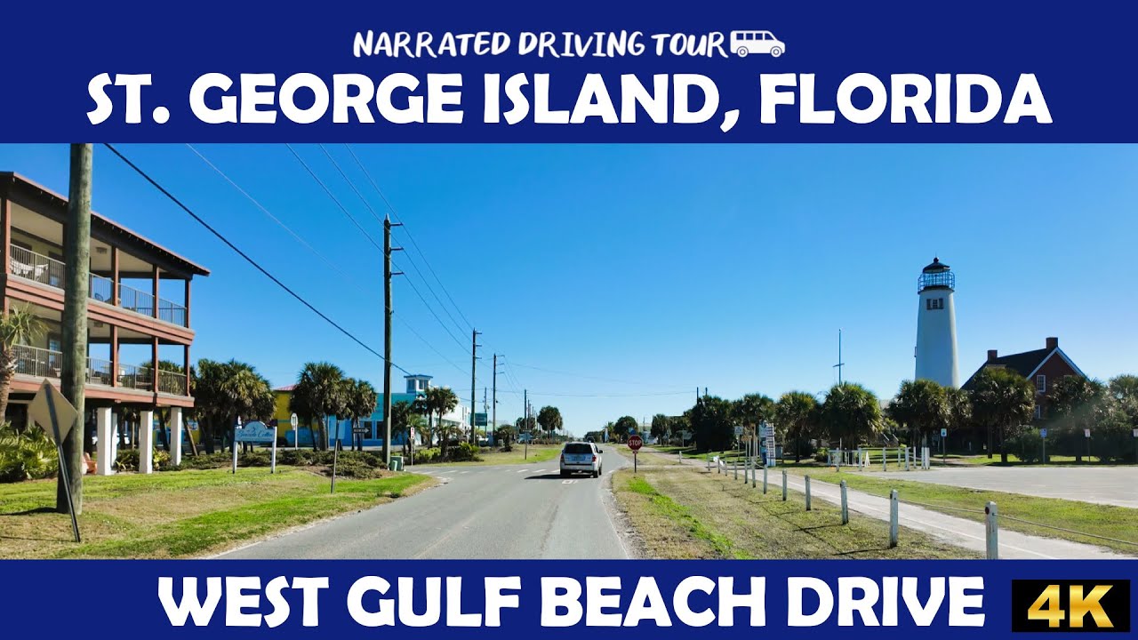 🚗🌴 St. George Island, Florida 🏖️✨ 4K Drive