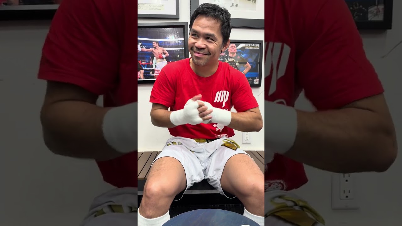 PACQUIAO SHOWS HOW TO WRAP HANDS