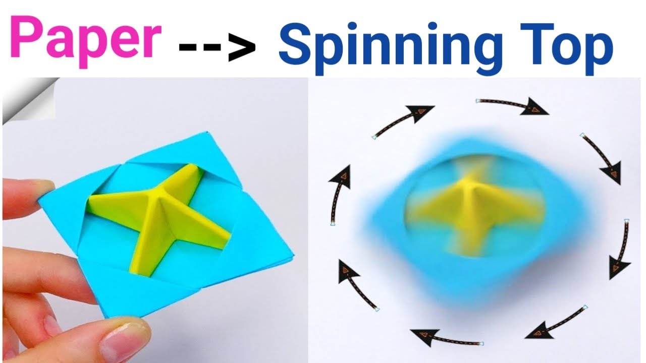 Origami paper spinning toy| Easy Craft|DIY Spinning Top|Step By Step Folding