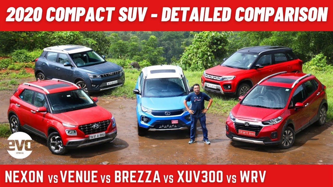 Hyundai Venue vs Tata Nexon vs Maruti Brezza vs Mahindra XUV300 vs Honda WRV Compact SUV Comparison
