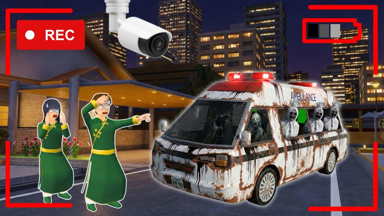 Yuta Mio Panik CCTV Merekam ANOMALI AMBULAN BERHANTU menghancurkan kota 😱| Sakura School Simulator