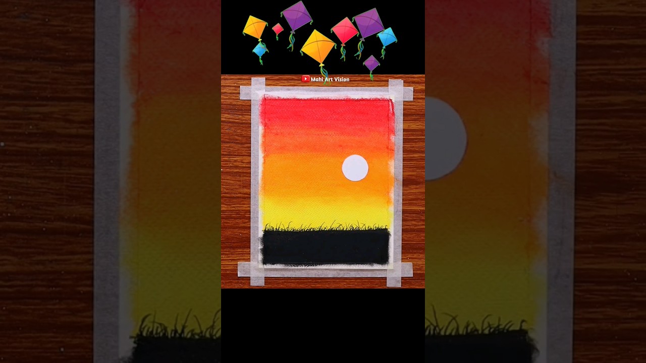 🪁 kite Festival Drawing 🎨 / Makar Sankrant Drawing / #shots #oilpastel