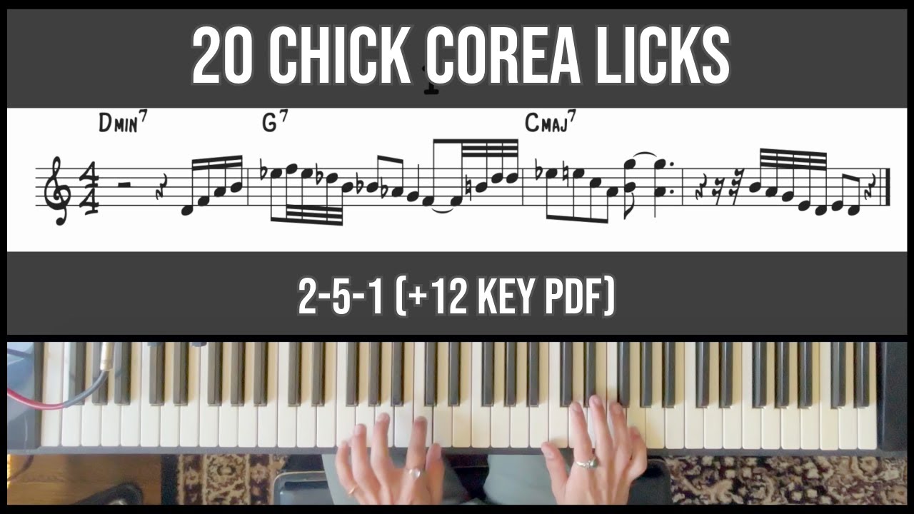 20 Chick Corea Licks for 2-5-1 (+12 Key PDF Sheet Music)